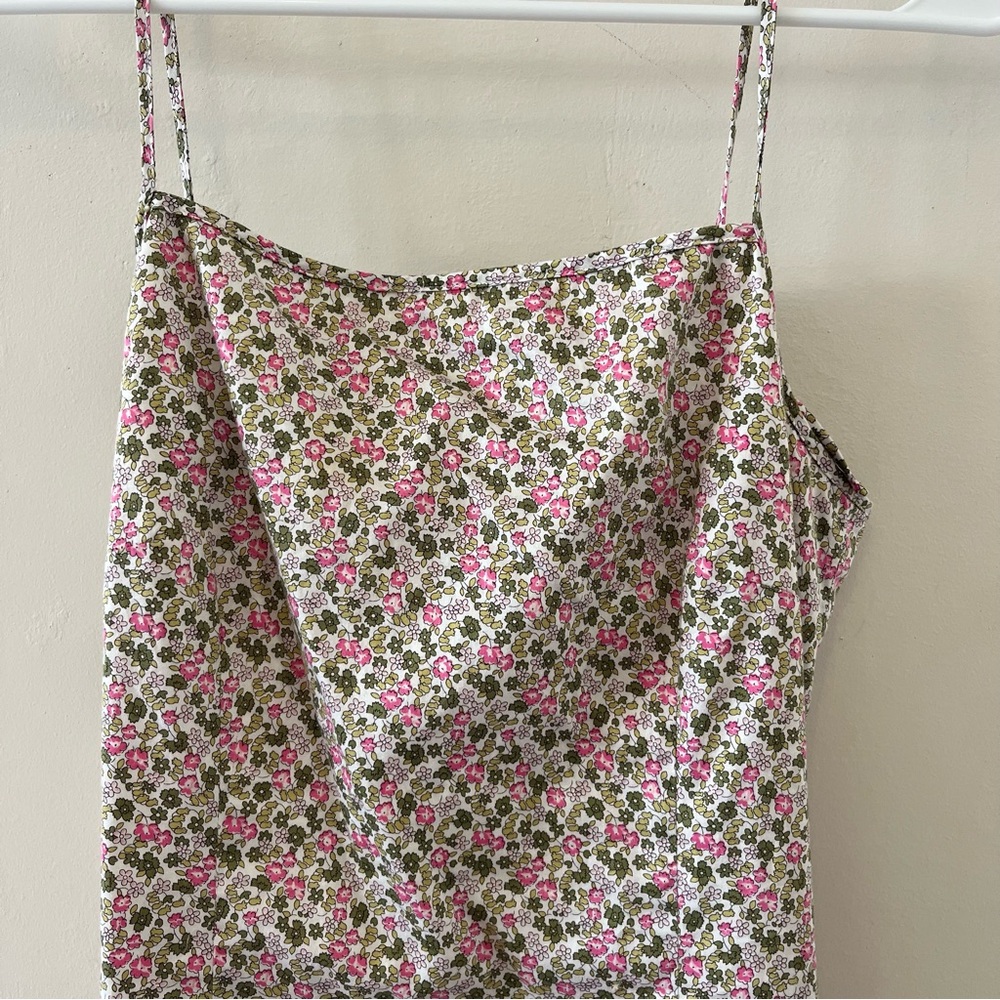 Ann Taylor | vintage floral spaghetti strap mini dress